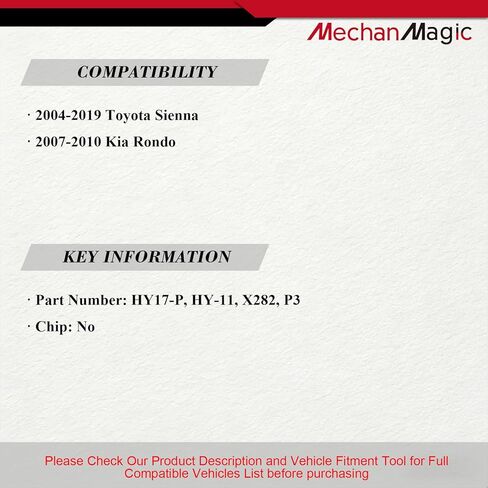 MechanMagic HY17-P استبدال المفتاح يناسب Hyundai Elantra Kia Rondol 2006-2010 Uncut Transponder اشتعال مفتاح باب السيارة الفارغ بدون رقاقة (مجموعة من 2) in Kuwait