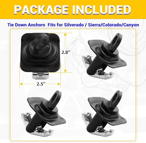 23146899 Truck Bed Tie Down Anchors Replacement for 2014-2024 Silverado Sierra, 2015-2024 Colorado Canyon Truck Bed Cargo Tie Downs, Pack of 4 in Saudi Arabia