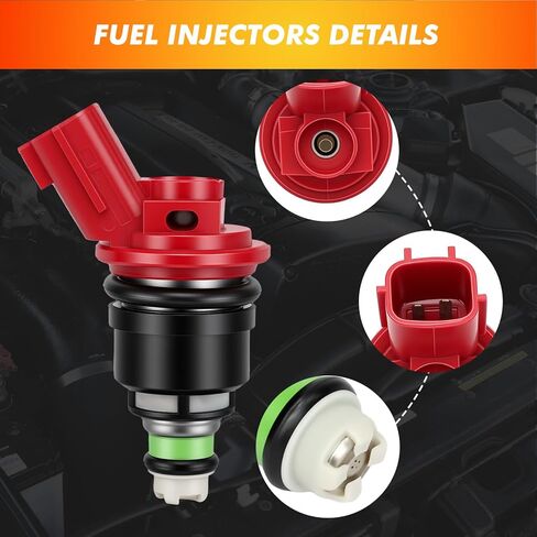 1991-2001 6PCS Fuel Injectors Compatible for Nissan Altima Maxima Sentra 200SX 240SX 300ZX NX 91-99 2.0L 2.4L 3.0L L4 V6, for Infiniti Q45 J30 G20 91-01 2.0L 3.0 4.1L L4 V8 Replaces 16600-96E01 FJ285 in Saudi Arabia