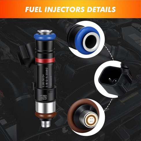 2007-2010 6Pcs Fuel Injectors Compatible for Buick Enclave 2008, for GMC Acadia 2007-2008, for Saturn Outlook 2007-2008 Vue 2008-2010 3.6L V6 Replace 0280158154 FJ980 in Saudi Arabia