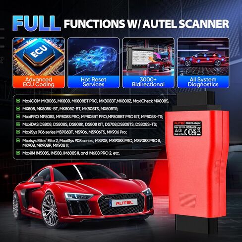 محول Autel CAN FD لعام 2026، يدعم بروتوكول CANFD لـ GM 2020+، لـ Ford 2021+، لسيارات FCA 2020+، لتويوتا 2020+، وما إلى ذلك، يعمل مع Autel Obd2 Scanner MK808S MX808S MaxiSys Elite MK908 MS908 MS906BT in Saudi Arabia