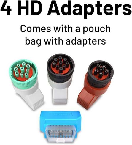Innova 3128 HD Adapter Kit - Made for Heavy-Duty Trucks - Compatible with Innova 5610 - Includes 4 Heavy-Duty OBD Adapters with a Pouch Bag in Saudi Arabia