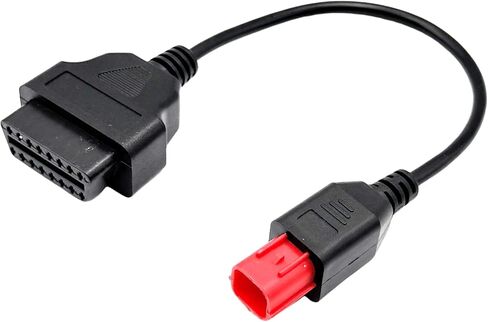 6 Pin to 16 Pin OBD2 Adapter Cable,Euro5 6-pin Connector Motorcycle OBD2 Diagnostic Cable Tool Compatible with Kawasaki Yamaha Suzuki Ducati Honda Enfield 6pin Bike in Saudi Arabia