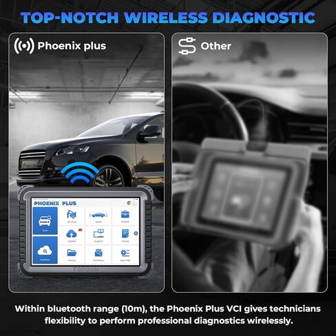 TOPDON Phoenix Plus Scanner, OE-Level ECU Coding Scan Tool with Bidirectional Control, Topology Map, All System, 41+ Services, FCA SGW AutoAuth, V.A.G Guided, 2-Years Free Update, Module Configuration in Saudi Arabia