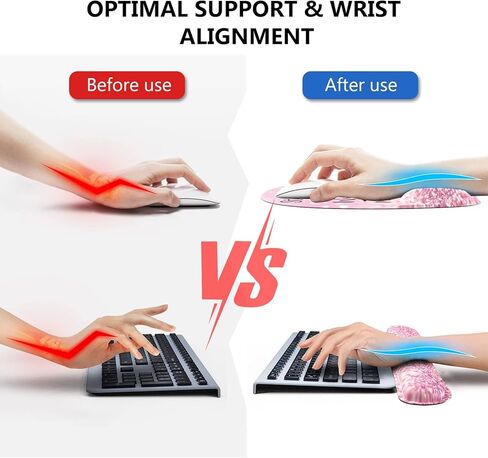 Mousepad with Wrist Rest, Desk Pad for Keyboard and Mouse, Black Mouse Pad, Ergonomic Mouse Pad Set, Keyboard Wrist Rest with Coaster, Desk Mat Set for Office (Black Gold Marble) in Saudi Arabia