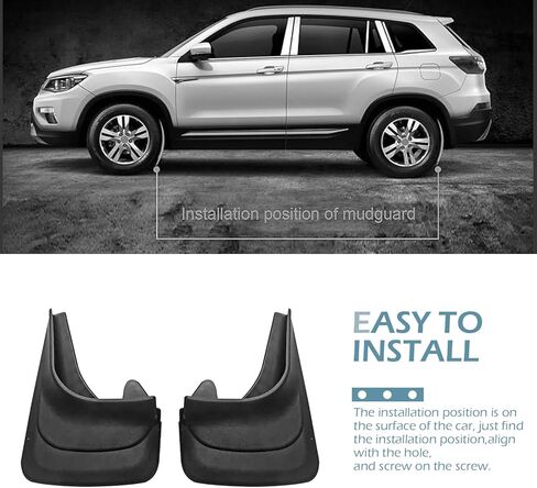 2 PCS Tire Rear Trim, 8.27 x 12.6In Mud Flaps, Guards Auto Car Accessories, Universal for Most Cars (Black) in Saudi Arabia