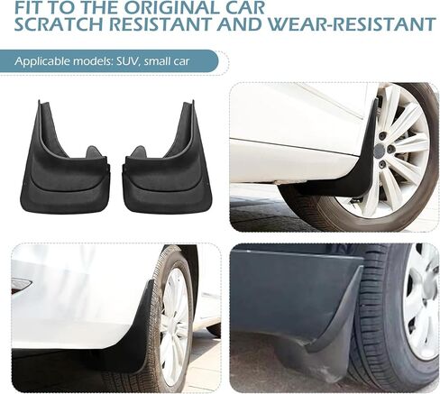 2 PCS Tire Rear Trim, 8.27 x 12.6In Mud Flaps, Guards Auto Car Accessories, Universal for Most Cars (Black) in Saudi Arabia
