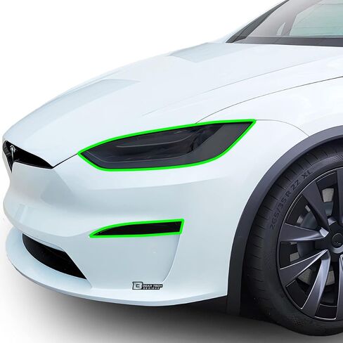 BOGAR TECH DESIGNS Full Headlight Taillight Reflector Sidemarker Tint Film Kit Compatible with Tesla Model X 2022-2025, Dark Smoke in Saudi Arabia