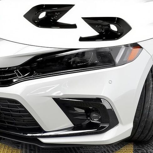غطاء خفيف للضباب الأمامي متوافق مع 2024 2023 2022 Honda Civic 11th Gen Foglight Lamp Bumper إطار ممتص الصدمات ملحقات السيارة قطعتان/مجموعة باللون الأسود اللامع in Saudi Arabia
