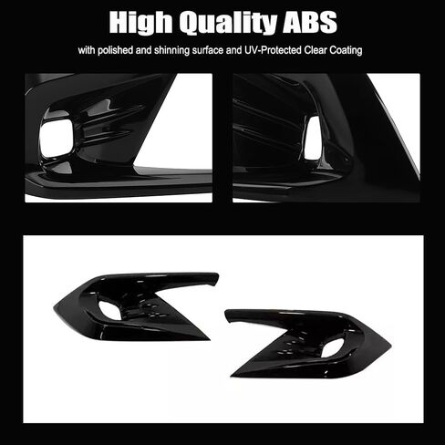 غطاء خفيف للضباب الأمامي متوافق مع 2024 2023 2022 Honda Civic 11th Gen Foglight Lamp Bumper إطار ممتص الصدمات ملحقات السيارة قطعتان/مجموعة باللون الأسود اللامع in Saudi Arabia