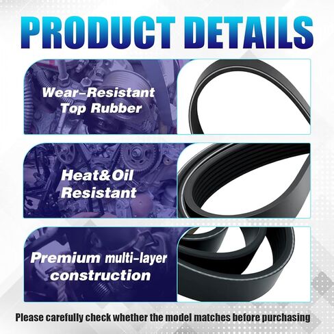 56992R40A01 Engine Serpentine Drive Belt Compatible with Honda Accord L4 2.4L 2008 2009 2010 2011 2012, Replacement for 56992R40A01 56992R40A02 K070721 7PK1835, V-Ribbed Belt 1836MM 7PK1836 in Saudi Arabia
