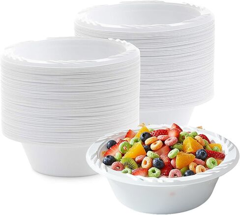 White 12 oz. Plastic Bowls - 100 Count(styles may vary) in Saudi Arabia