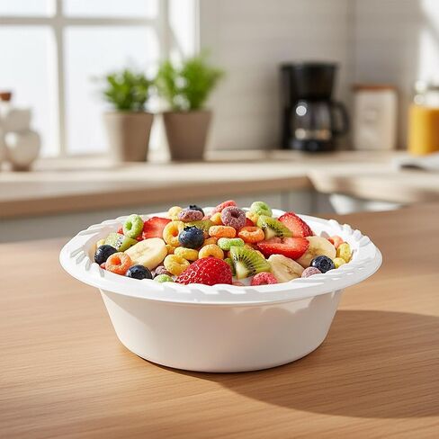 White 12 oz. Plastic Bowls - 100 Count(styles may vary) in Saudi Arabia