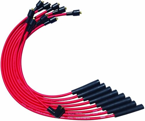Moroso 52055 Ultra Series Red Spark Plug Wires, Chrysler Mopar 273/318/340/360, Straight Plug Ends, HEI Distributor in Saudi Arabia
