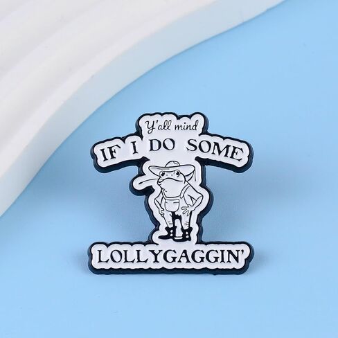 Y'all Mind إذا قمت بعمل بعض بروش دبوس ضفدع رعاة البقر Lollygaggin، دبوس المينا الفكاهة الجنوبية، هدية مضحكة للفتاة الكسولة الساخرة Sass Queen، طاقة منخفضة، دبابيس فكاهة الضفدع المماطلة، شارة طية صدر السترة العامية الغربية، ملحقات الحياة البطيئة in Kuwait