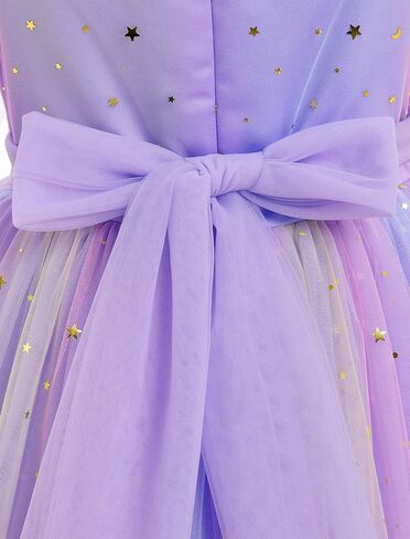 IBTOM CASTLE Birthday Dress for Girls Long Sleeve Glitter Star Tulle Party Dresses Sequin Bowknot Christmas Pageant Gown in Saudi Arabia