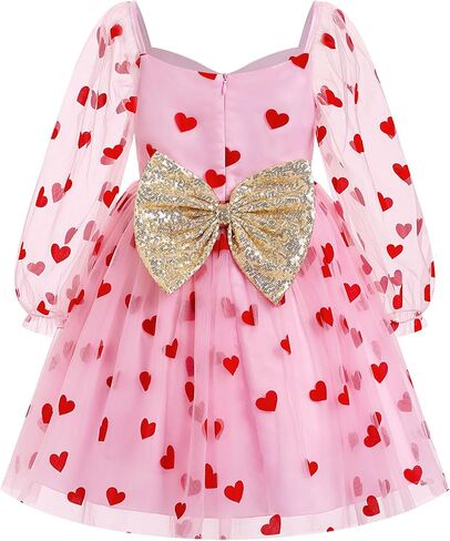 IBTOM CASTLE Birthday Dress for Girls Long Sleeve Glitter Star Tulle Party Dresses Sequin Bowknot Christmas Pageant Gown in Saudi Arabia