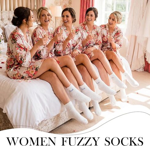 Non Slip Bride Sock Blue White Bridal Sock Soft Fuzzy Sleep Socks Gifts for Bride Wifey Anniversary Wedding in Saudi Arabia