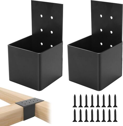 2 قطعة مجموعة أقواس العريشة، دعامة توصيل العريشة شديدة التحمل DIY مع مسامير لأعمدة خشبية مقاس 4 × 4 بوصة، دعامة دعم شعاع للفناء، العريشة، كابينة السجل، السياج in Kuwait