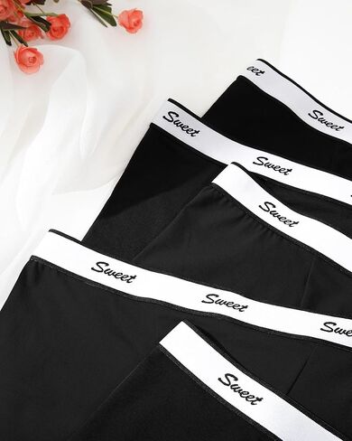Breathable Cotton Boyshorts Underwear for Women - 4 Pack Low Rise Briefs Soft Comfortable Panties in Saudi Arabia