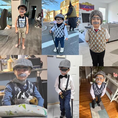 Old Man Costume Set for Kids, 100 Days of School Costume for Boys, Grandpa Cosplay in Saudi Arabia