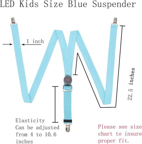 حمالات بمشبك متوهج وشديد التحمل بإضاءة LED للأطفال والأولاد والأطفال (أزرق - مقاس الأطفال) in Kuwait