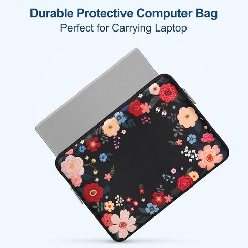 MOSISO Laptop Case 13.3 inch, 13-13.3 inch Laptop Sleeve Bag Compatible with MacBook Air/Pro 13/Pro 14 M5 M4 M3 M2 M1, HP Dell ASUS Lenovo,Neoprene Computer Sleeve Bag with Small Case,Ink Dyed Flowers in Saudi Arabia