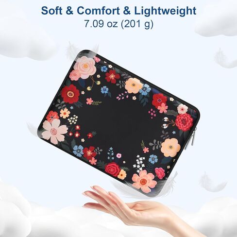 MOSISO Laptop Case 13.3 inch, 13-13.3 inch Laptop Sleeve Bag Compatible with MacBook Air/Pro 13/Pro 14 M5 M4 M3 M2 M1, HP Dell ASUS Lenovo,Neoprene Computer Sleeve Bag with Small Case,Ink Dyed Flowers in Saudi Arabia