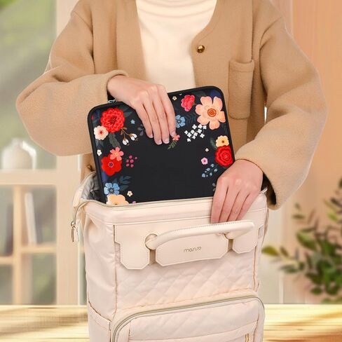 MOSISO Laptop Case 13.3 inch, 13-13.3 inch Laptop Sleeve Bag Compatible with MacBook Air/Pro 13/Pro 14 M5 M4 M3 M2 M1, HP Dell ASUS Lenovo,Neoprene Computer Sleeve Bag with Small Case,Ink Dyed Flowers in Saudi Arabia