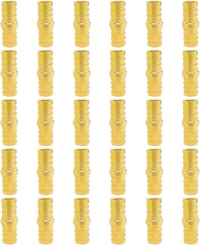 Hooshing 10PCS 1/2 Inch Straight Coupling PEX Fitting Soild Brass Barb Crimp For PEX Pipe Hose Fittings in Saudi Arabia