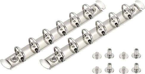 PATIKIL A5 6 Hole Ring Binder Mechanisms, 2 Set 0.6" O Ring Replacement Binder Planner Loose Leaf Binding Spines with Switches for Organizers DIY Fill Paper Storage Folder, 15mm Silver in Saudi Arabia
