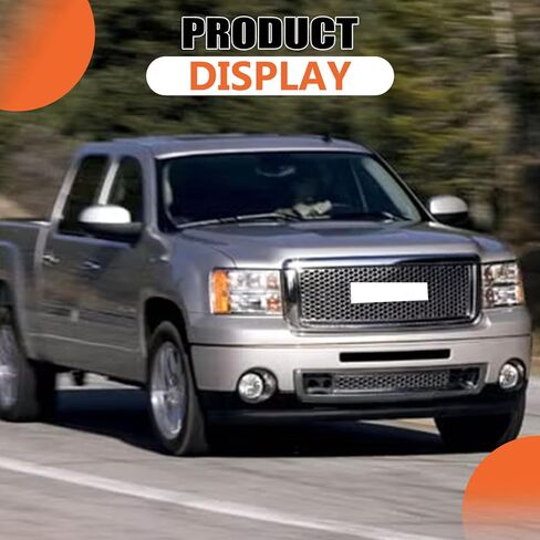 JX RACING Grille Kit Compatible with 2007-2013 GMC Sierra 1500 Denali Chrome Plated Front Hood Molding Trim& Upper & Lower Bumpers Grill Round Hole Mesh ABS Plastic for 10385156 15901589 in Saudi Arabia