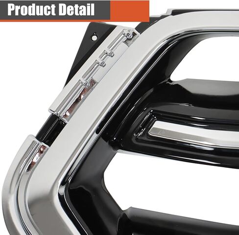 labwork Front Bumper Grille Upper Glossy Black Mesh with Chrome Molding Trim Frame Replacement for Escape 2017-2019 GJ5Z8200C in Kuwait