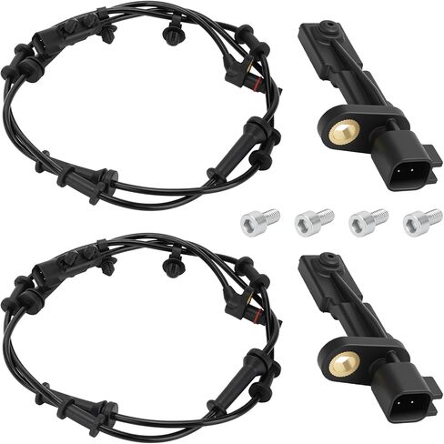4PCS ABS Wheel Speed Sensor Set for Jeep Wrangler 2007-2017 - Front & Rear, Left & Right - Replaces 68003281AA, 68003281AB, 52125003AD, 52125003AC - Compatible with 3.6L & 3.8L Engines in Saudi Arabia