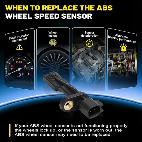 4PCS ABS Wheel Speed Sensor Set for Jeep Wrangler 2007-2017 - Front & Rear, Left & Right - Replaces 68003281AA, 68003281AB, 52125003AD, 52125003AC - Compatible with 3.6L & 3.8L Engines in Saudi Arabia