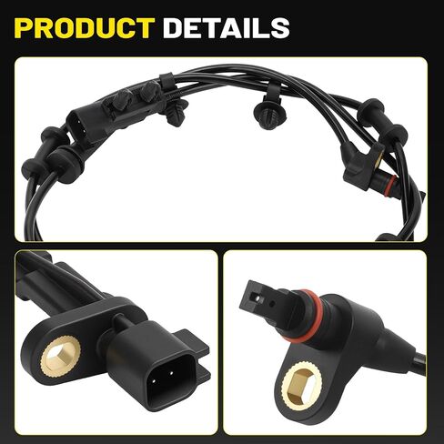 4PCS ABS Wheel Speed Sensor Set for Jeep Wrangler 2007-2017 - Front & Rear, Left & Right - Replaces 68003281AA, 68003281AB, 52125003AD, 52125003AC - Compatible with 3.6L & 3.8L Engines in Saudi Arabia