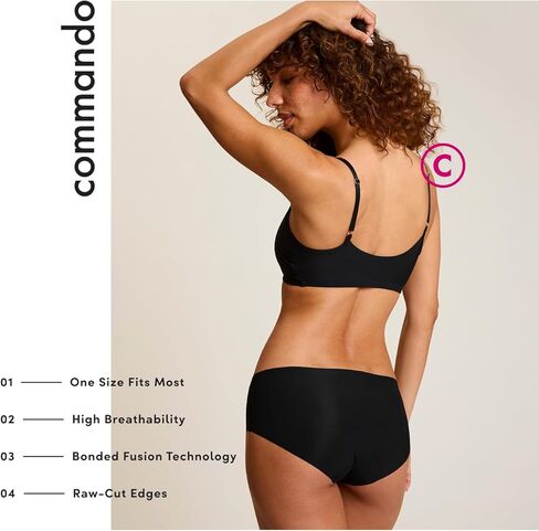 Commando Womens Invisible Rib One Size Bikini 3-Pack GP224 Black One Size in Saudi Arabia
