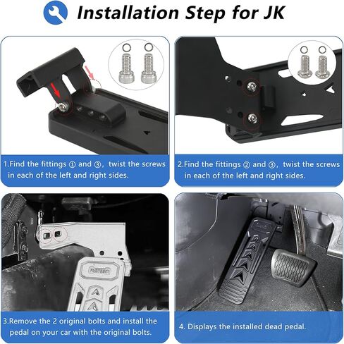 Dead Pedal Foot Rest Pad for 2007-2023 Jeep Wrangler JK JL JLU Gladiator JT, Aluminum Alloy Thickened Foot Rest Pedal for Driver Left Side Kick Panel in Kuwait