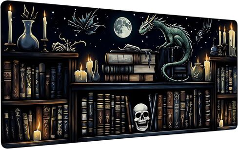 لوحة ماوس للألعاب من Witches Potions and Books مقاس 35.4 × 15.7 بوصة مع قاعدة مطاطية مضادة للانزلاق، وسطح لوحة مفاتيح مكتبي من القماش الناعم للكمبيوتر والكمبيوتر الشخصي والكمبيوتر المحمول وسطح المكتب in Saudi Arabia
