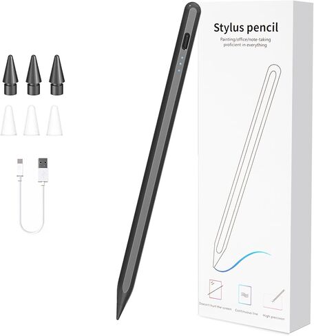 Stylus Pen for iPad 2018-2025, 13 Mins Fast Charging Magnetic Pencil (3X Fast Charge) with Tilt Sensitivity & Palm Rejection for iPad 6-8/9/10/11, Air 3/4/5/M2/M3, Mini 5/6/7, Pro 11/12.9/M4/M5 in Saudi Arabia