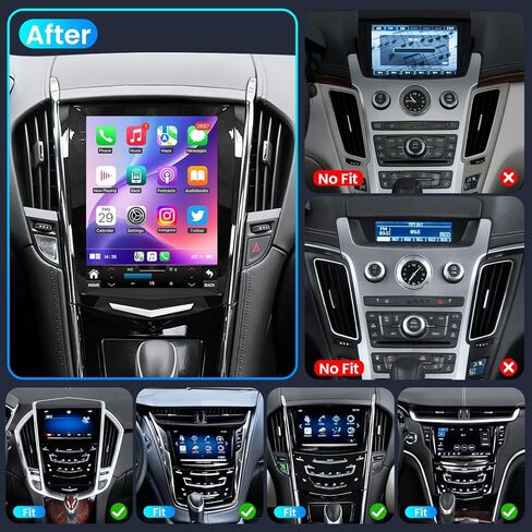 [8Core 4G+64G] Car Stereo Radio for Cadillac ATS XTS SRX CTS 2013-2018: 9.7" HD Touch Screen with Wireless Carplay Android Auto Bluetooth GPS 5G WiFi SWC FM/AM/RDS DSP Backup Camera in Saudi Arabia