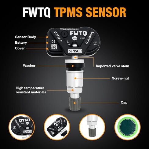 4-Pack TPMS Sensors for Ford/Lincoln/Mercury - 315MHz Pre-Programmed Tire Pressure Sensors for Ford F150-F550, Escape, Fusion, Lincoln MKX/MKC - Direct Fit OE# 9L3Z1A189A, DE8T1A180AA, DR3Z1A189A in Saudi Arabia