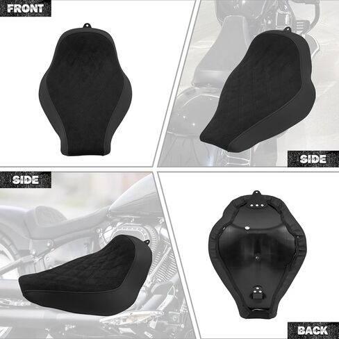 HDBUBALUS Motorcycle Solo Seat Cushion Diamond Leather Seat Compatible with Harley Breakout Fatboy 2018-2025 (Suede surface) in Saudi Arabia