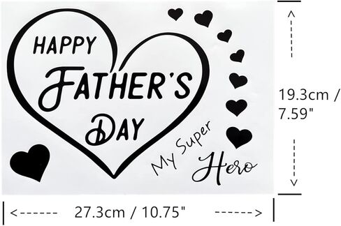 Happy Fathers Day Stickers for Clear Bobo Balloons Deocr, DIY Happy Father's Day Letters Paster Decals for Party Decoration, Home Window Cling Father's Day Party Decor in Kuwait