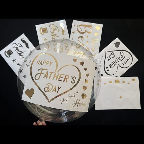 Happy Fathers Day Stickers for Clear Bobo Balloons Deocr, DIY Happy Father's Day Letters Paster Decals for Party Decoration, Home Window Cling Father's Day Party Decor in Kuwait