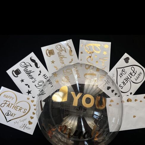 Happy Fathers Day Stickers for Clear Bobo Balloons Deocr, DIY Happy Father's Day Letters Paster Decals for Party Decoration, Home Window Cling Father's Day Party Decor in Kuwait