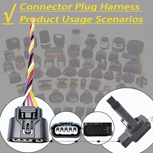 Mass Air Flow Meter MAF Sensor Harness Connector Plug Replacement For Honda 08-12 Accord 2.4L,10-18 CR-V 2.4L,12-18 Civic,12-15 Crosstour Acura,13-18 ILX,17-18 NSX, 09-14 TSX, 37980R40A01, 37980R11A01 in Saudi Arabia