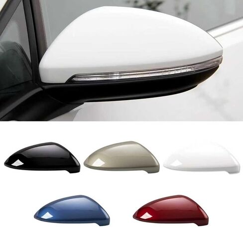 غطاء مرآة الرؤية الخلفية الجانبية للباب متوافق مع VW Golf GTI MK7 2015 2016 2017 2018 2019 2020 2021 غطاء حماية مرآة الرؤية الخلفية باللون الأزرق على الجانب الأيسر in Saudi Arabia