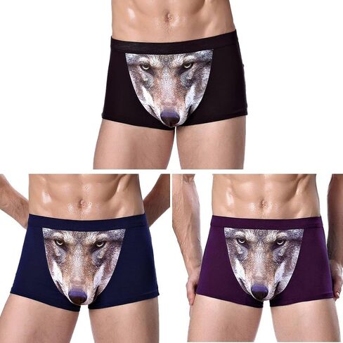 sandbank Boxer Briefs,Men’s Casual Cotton Underwear Animal Print Sexy Trunk Pack of 3 in Saudi Arabia