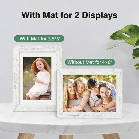 إطار صورة BAIJIALI مقاس 4x6 بنمط خشبي بني مع زجاج شبكي عالي الدقة، وعرض الصور 3.5x5 مع حصيرة أو 4x6 بدون حصيرة، وأشكال أفقية ورأسية للتركيب على الحائط والطاولة، 4 عبوات in Kuwait